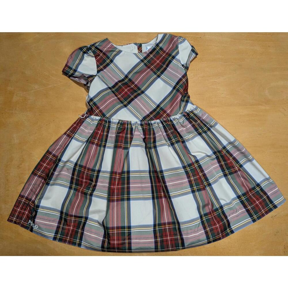 Polo Ralph Lauren baby girl's plaid twill dress Size 24M
